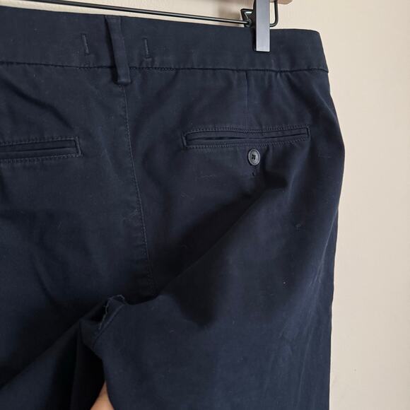 EXPRESS Mens Dark Navy Blue Cotton Blend Trouser Pants 33 x 30 Slim Straight Leg - Picture 9 of 10
